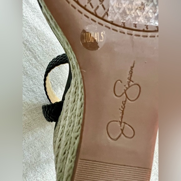 NIB Jessica Simpson Talise Knotted Strap Wedge Sandals- Black 10 - Picture 7 of 12